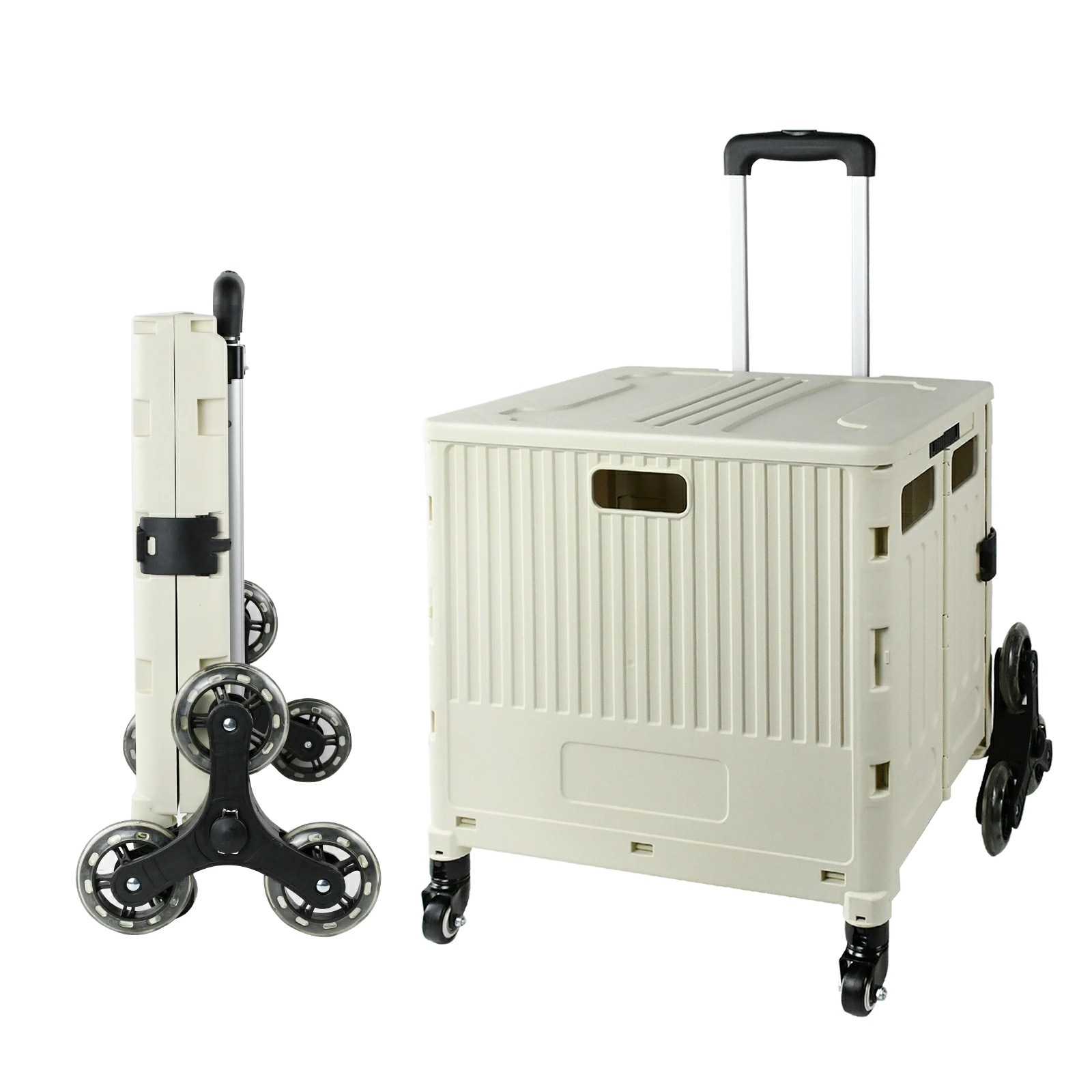 キャリーカート ショッピングカート 買い物カート 台車 折りたたみ ふた付き 耐荷重35kg コンパクト 大容量 3段階調節 静音 折り畳み 簡単組立 軽量 運搬 アウトドア 家庭用 キャンプ用