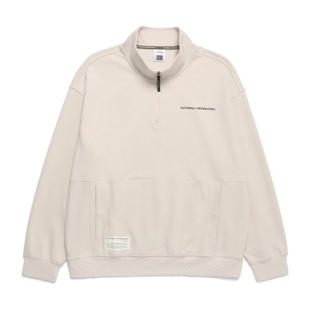 ナショナルジオグラフィック (ナショナルジオグラフィック) N241USW906 快適なトレーニングハーフジップアップスウェットシャツオークベージュ