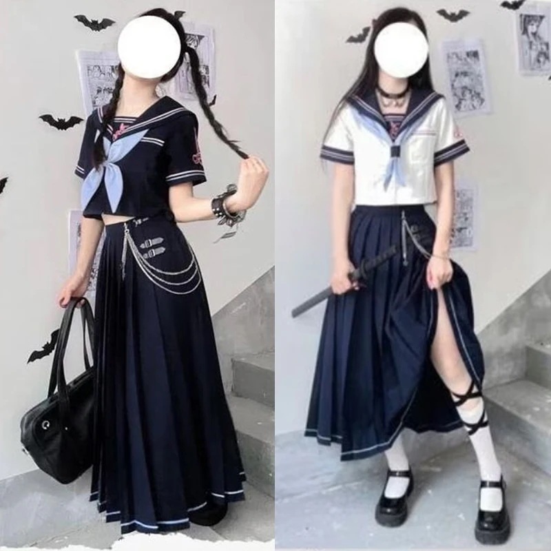 【送料無料】スケバン JK制服 セット JKユニフォーム 番カラ 悪羅悪羅 ヤンキー 姐ギャル セーラー服 コスプレ 体育祭 女子学生校服 スーツ 長袖/半袖 ロングスカート/ミニスカート 3 5,194円