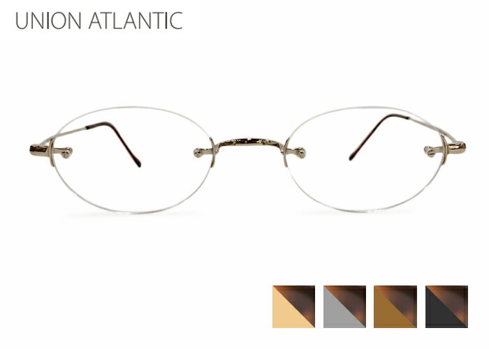 メガネ ユニオンアトランティック UNION ATLANTIC ua3612b 一山 ツーポイント フチなし チタン オーバル 日本製 伊達 度付き 老眼鏡 48ロ23