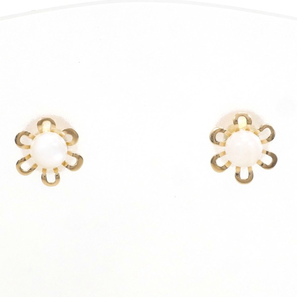 K18 18金 YG イエローゴールド ピアス 天然石 総重量約0.3g ジュエリー 中古