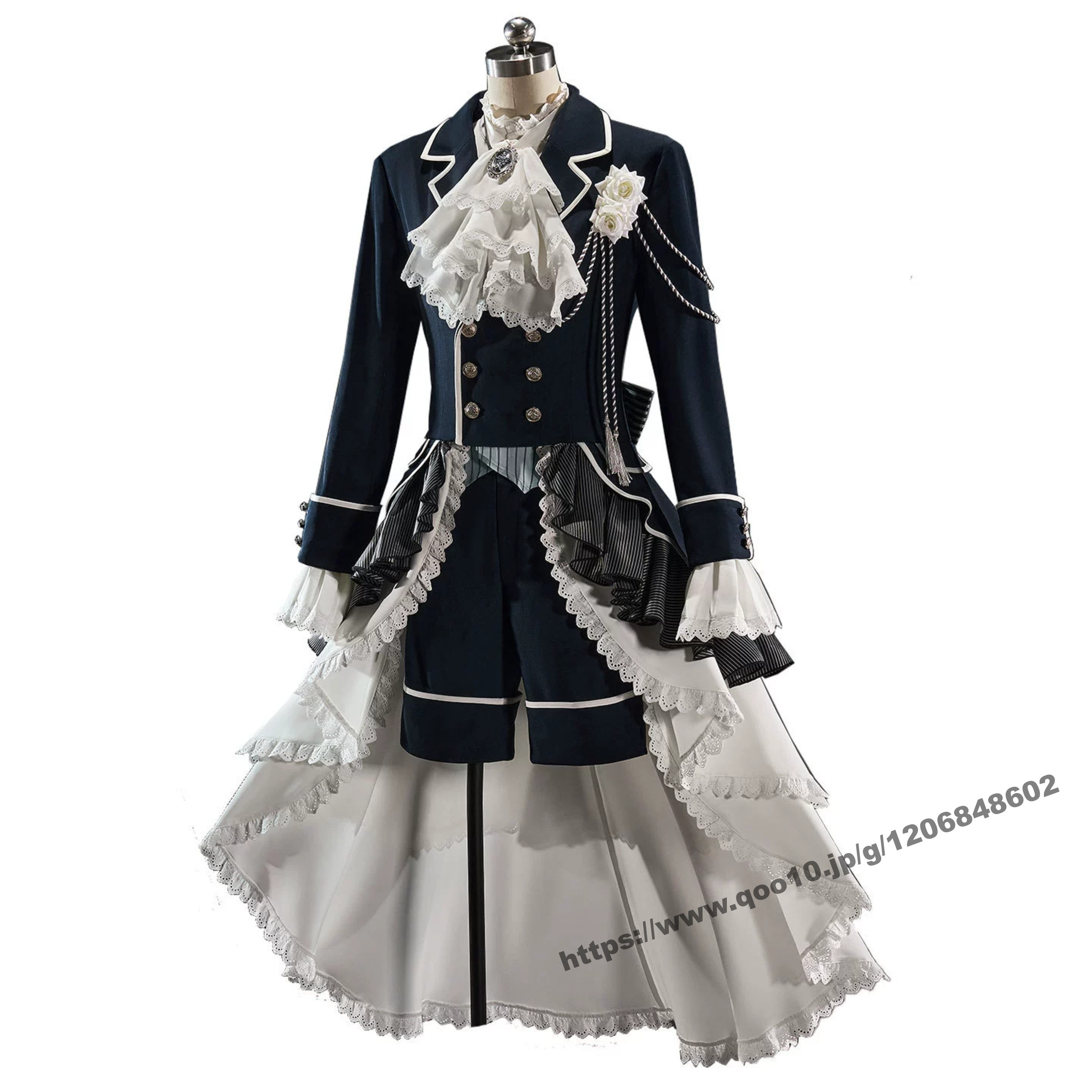 激安販売!五次元　黒執事　コスプレ　シエル　白バラ　衣装 アニメコスチューム