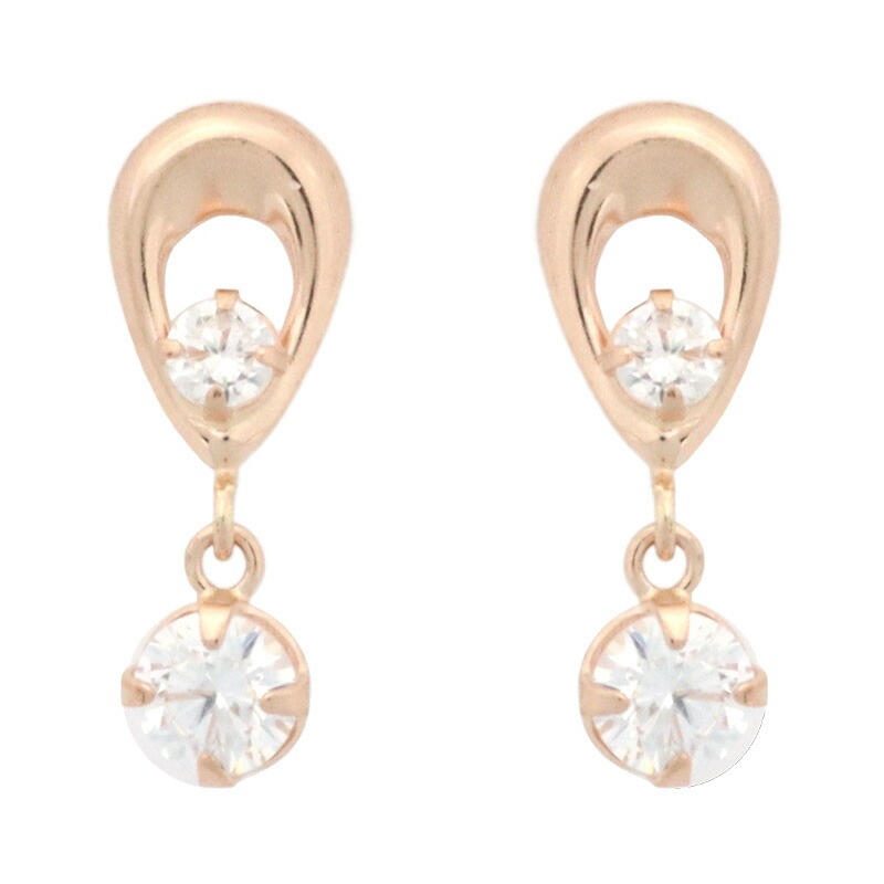 リボン済＆紙袋 ピアス レディース しずくモチーフ ジュエリー アクセサリー プレゼント K10ピンクゴールド