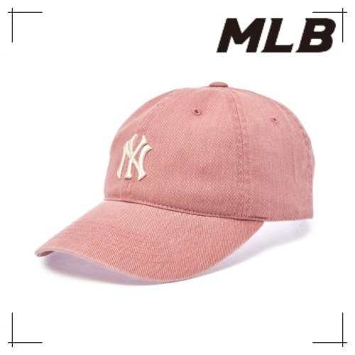 MLB公式正規品 キャップ Basic Washing Unstruck Ball Cap NY (Coral)