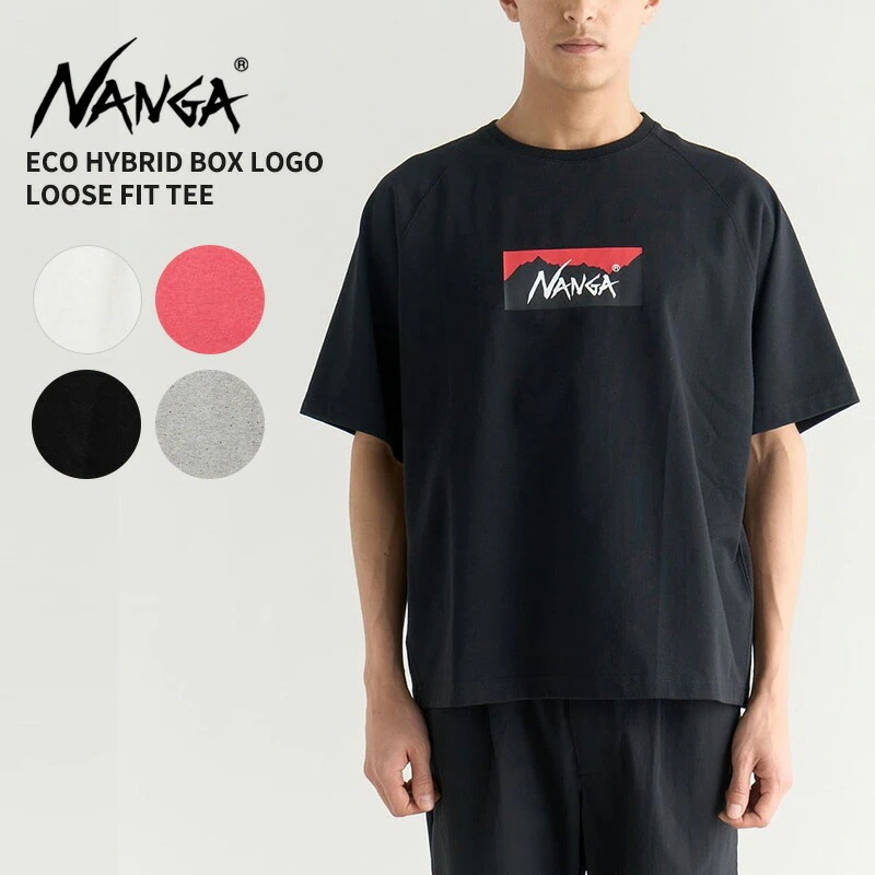 ナンガ メンズ 半袖Tシャツ レディース NANGA エコハイブリッド ボックスロゴ ルーズフィット ティー トップス カットソー N2500-1M025Z