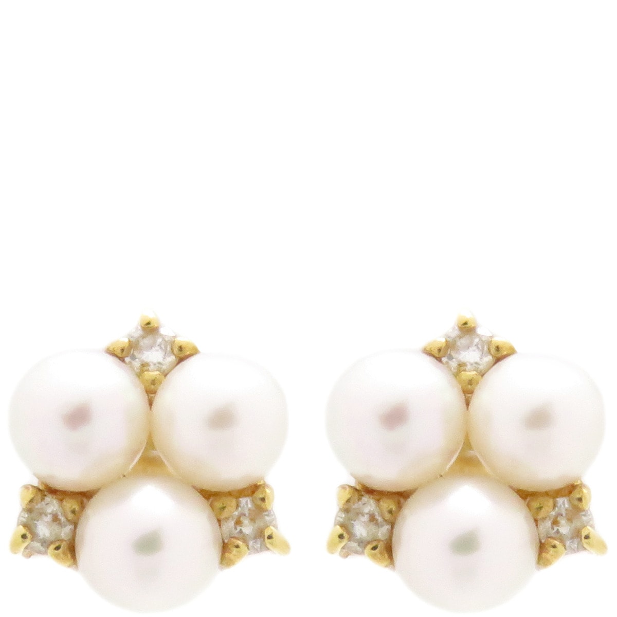 TASAKI TASAKI ピアス パール ダイヤ K18YG パール ダイヤモンド パールホワイトXイエローゴールド 750YG 【箱】【中古】