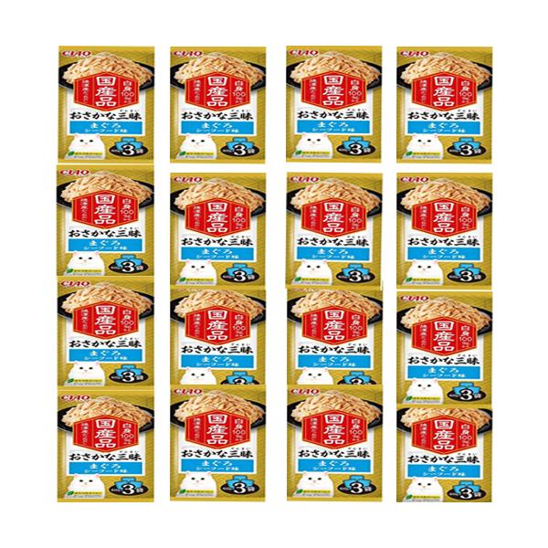 16個セット いなば おさかな三昧 まぐろシーフード味 60g×3袋