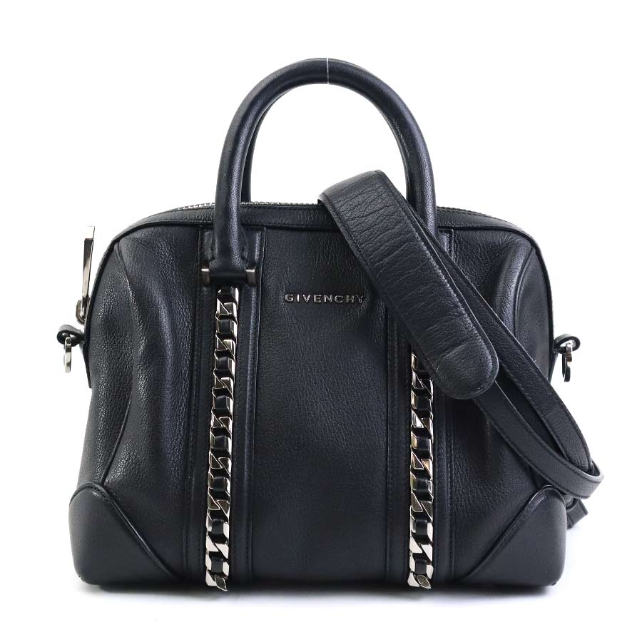 ジバンシィ GIVENCHY ハンドバッグ ショルダーバッグ レザー ブラック レディース h30619i
