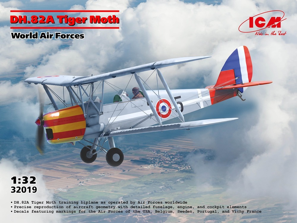 ICM 1/32 DH.82A タイガーモス(World Air Forces）【32019】 プラモデル ICM 32019 DH82A タイガーモス