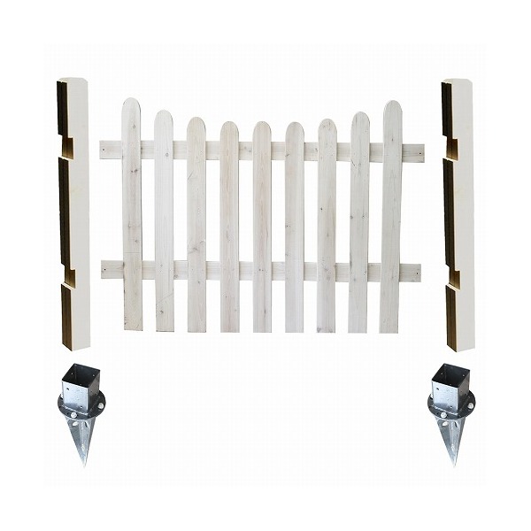 住まいスタイル SFPU1200F-UB-WHT ピケットフェンス U型 土中用基本セット ホワイト メーカー直送