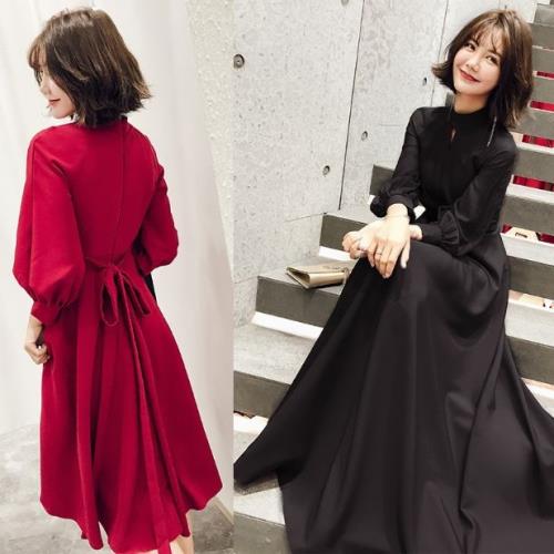 2点購入で200円割引15日間のみ 韓国ファッション お呼ばれドレス 結婚式 パーティードレス 韓国 黒 赤 結婚式お呼ばれドレス 結婚式服装 同窓会ドレス 成人式ドレス 20代 30代 40代 50