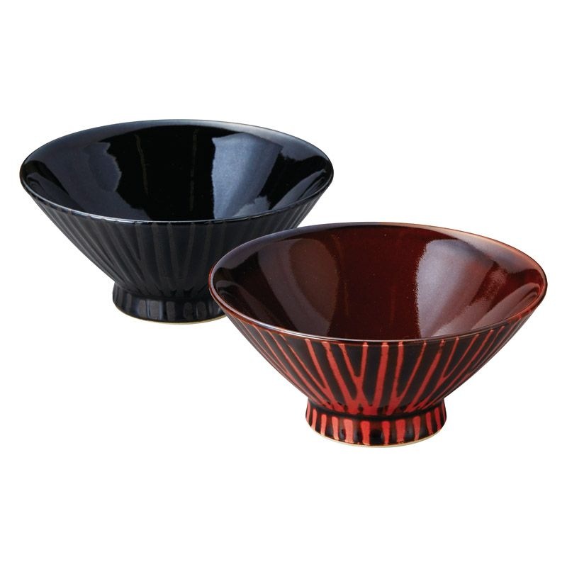 波佐見焼 筋模様 茶碗ペア