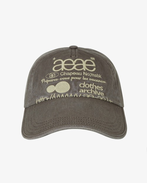 【AEAE】 WEB LOGO WASHED 5 PANNEL BALL CAP [BROWN] キャップ 正規品