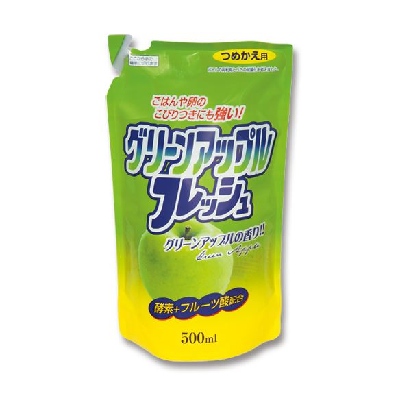 （まとめ）ロケット石鹸 フルーツ酸配合 フレッシュグリーンアップル 詰替用 500ml 1セット（20個）2セット