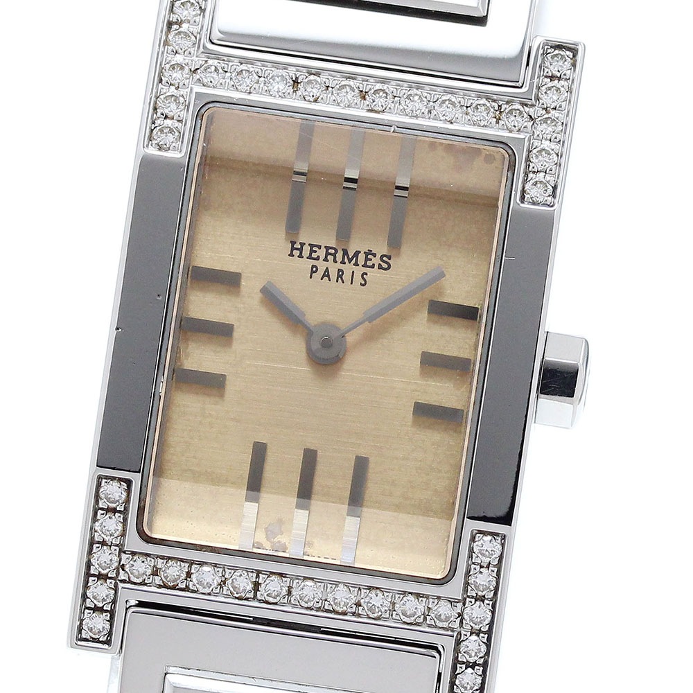 エルメス HERMES TA1.230 タンデム ダイヤベゼル クォーツ レディース _902689【中古】