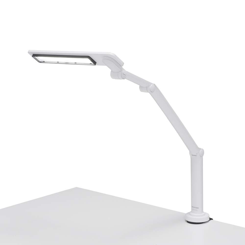 【節電対策】 【文字が見やすい】 アイリスオーヤマ デスクライト クランプタイプ 省スペース 調光無段階 角度調節可能 まぶしさガード付 省エネ 3000lx ホワイト LDL-701CL-W