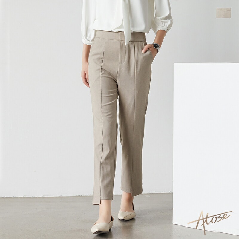 【短納期】ボトムス パンツ レディース テーパードパンツ ハイウエスト センタープレス 美脚シルエット きれいめ 大きいサイズ 低身長＆高身長さんサイズ シンプル カジュアル 体型カバー 無地 お仕事