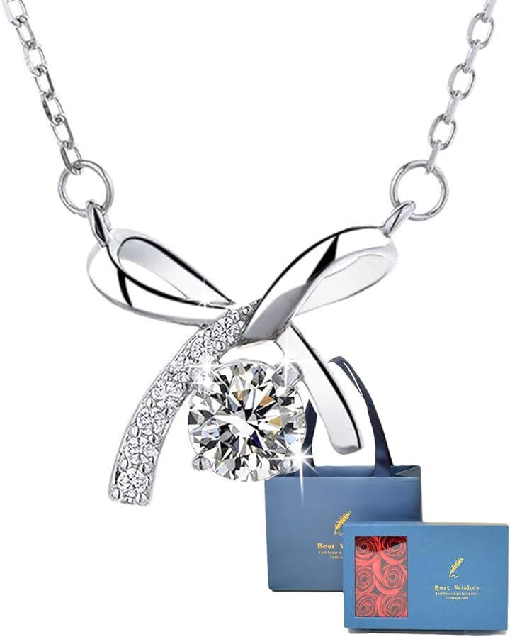 ネックレス レディース ジュエリー モアッサナイト ペンダント 0.5ct シルバー925 5層プラチナコーティング お祝い ギフト 誕生日 BOX ギフトバッグ付