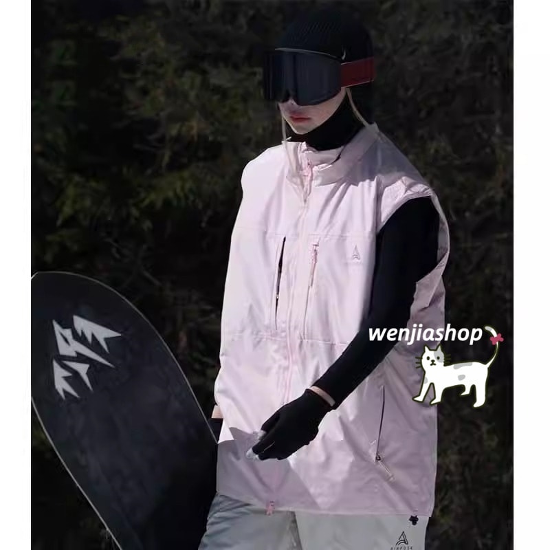 スノーボードウェア 2025 単品トップス メンズ レディース 袖無し ベスト ジャケット 3L ゆったり ウィンタースポーツ 韓国風 防水防寒 スノーウェア スキーウェア スノボウェア