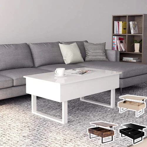 木製昇降テーブル　センターテーブル　ローテーブル北欧　折りたたみ 収納 昇降42-64cm　幅110cm 組み立て簡単