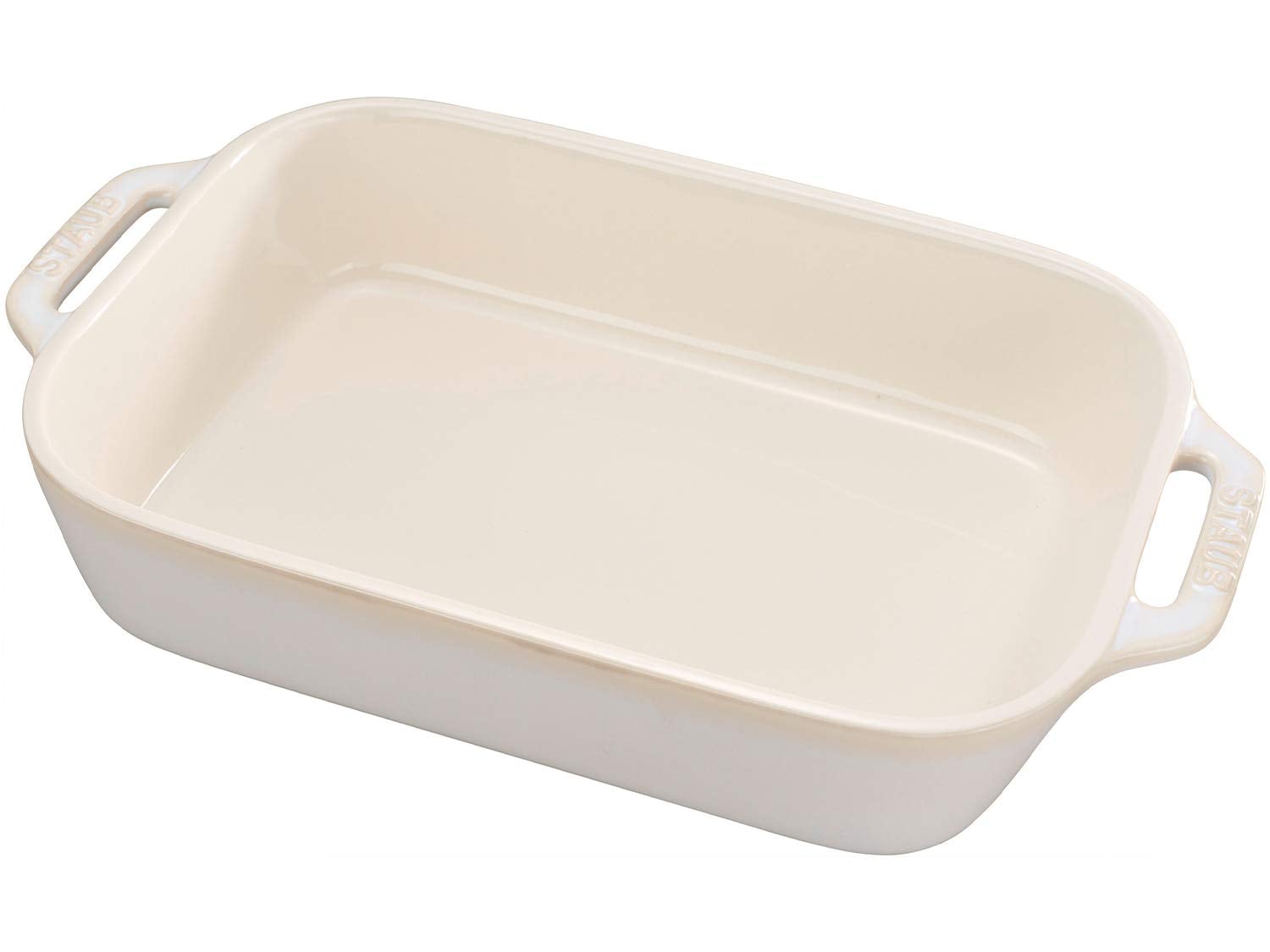 ストウブ(Staub) 「 レクタンギュラー ディッシュ アイボリー 27×20cm 」 セラミック グラタン皿 オーブン 電子レンジ対応 【日本正規販売品】 Dish 40511-883