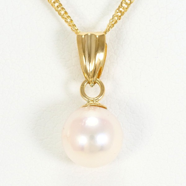 K18 18金 YG イエローゴールド ネックレス パール(真珠) 約40cm ジュエリー 中古