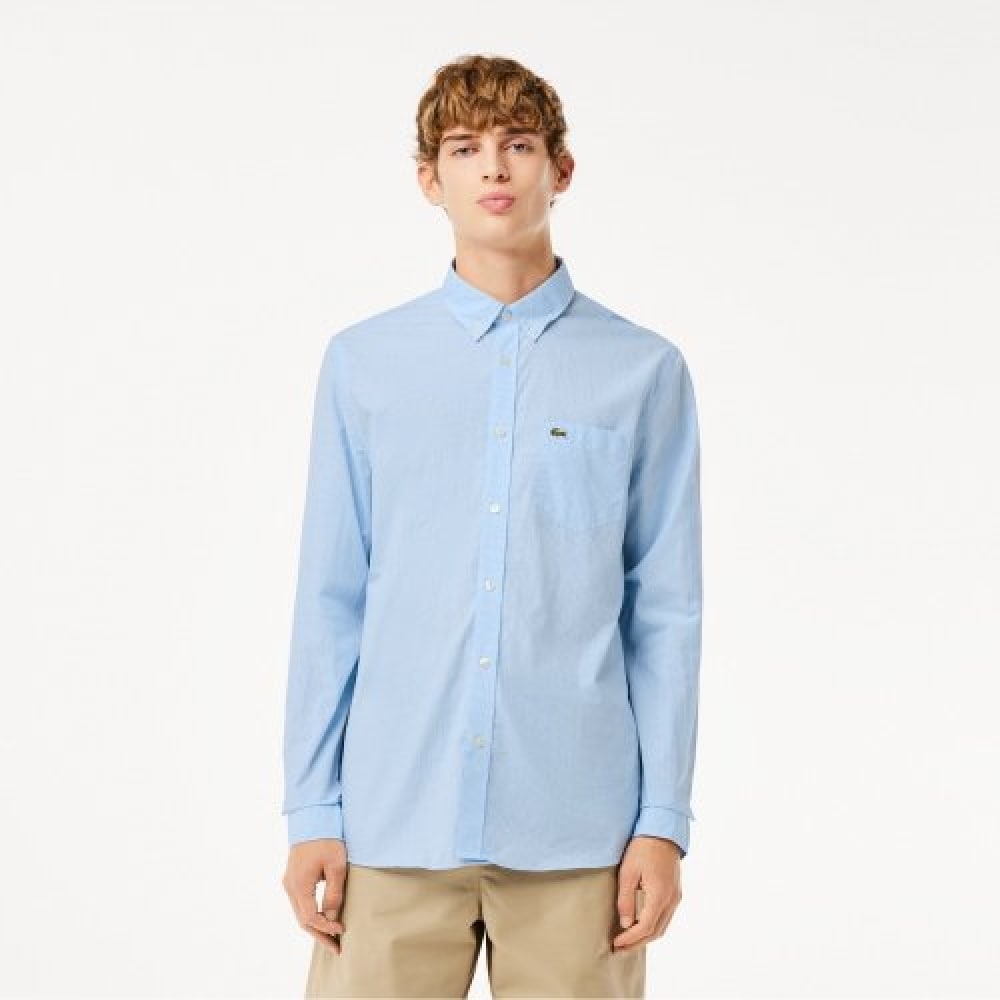 LACOSTE メンズマイクロパターンチェックシャツ [ブルー] 21,252円