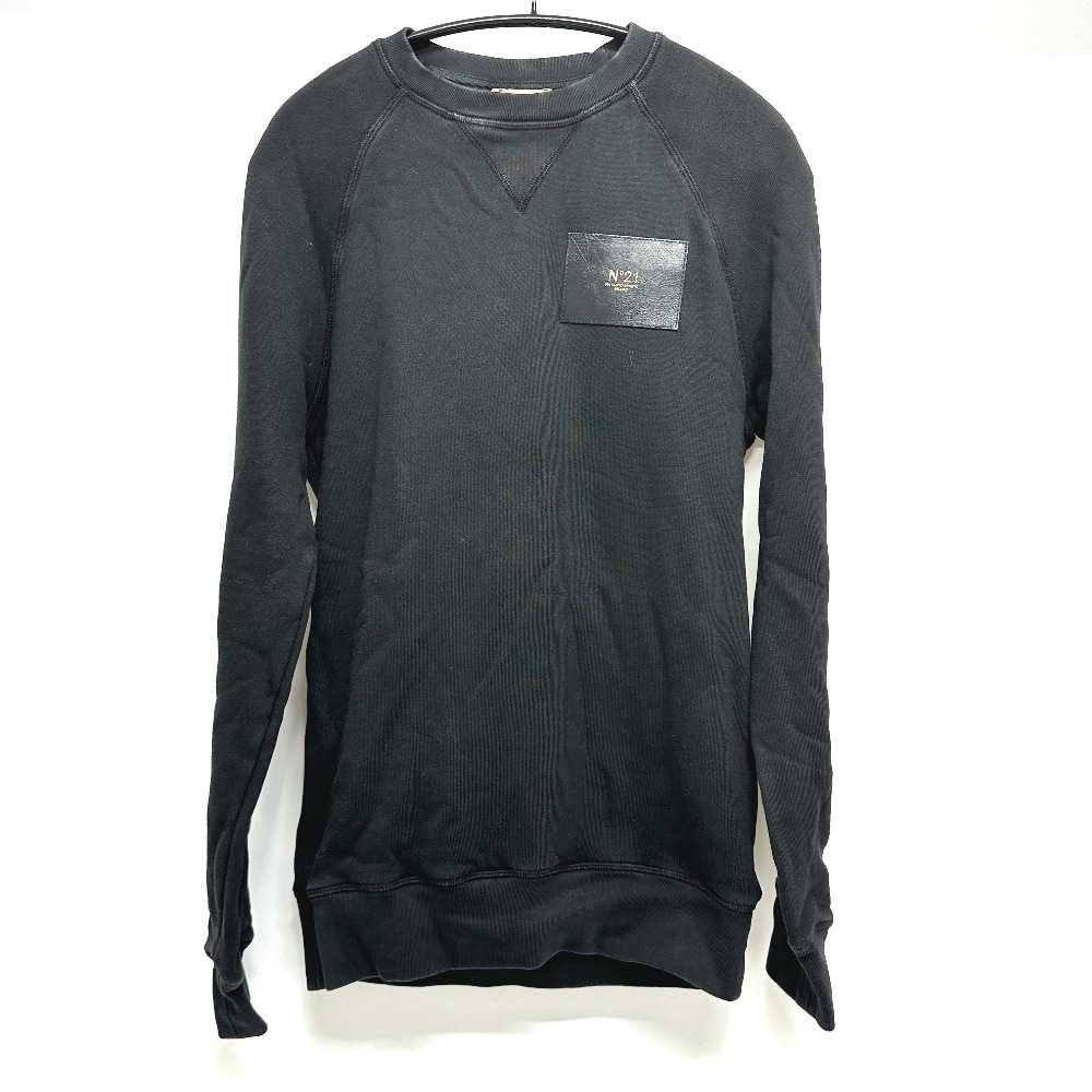 N21 numero ventuno ヌメロ ヴェントゥーノ スウェット P22IN2M E0814006 ロゴ NO.21 プリント トレーナー アパレル コットン ブラック