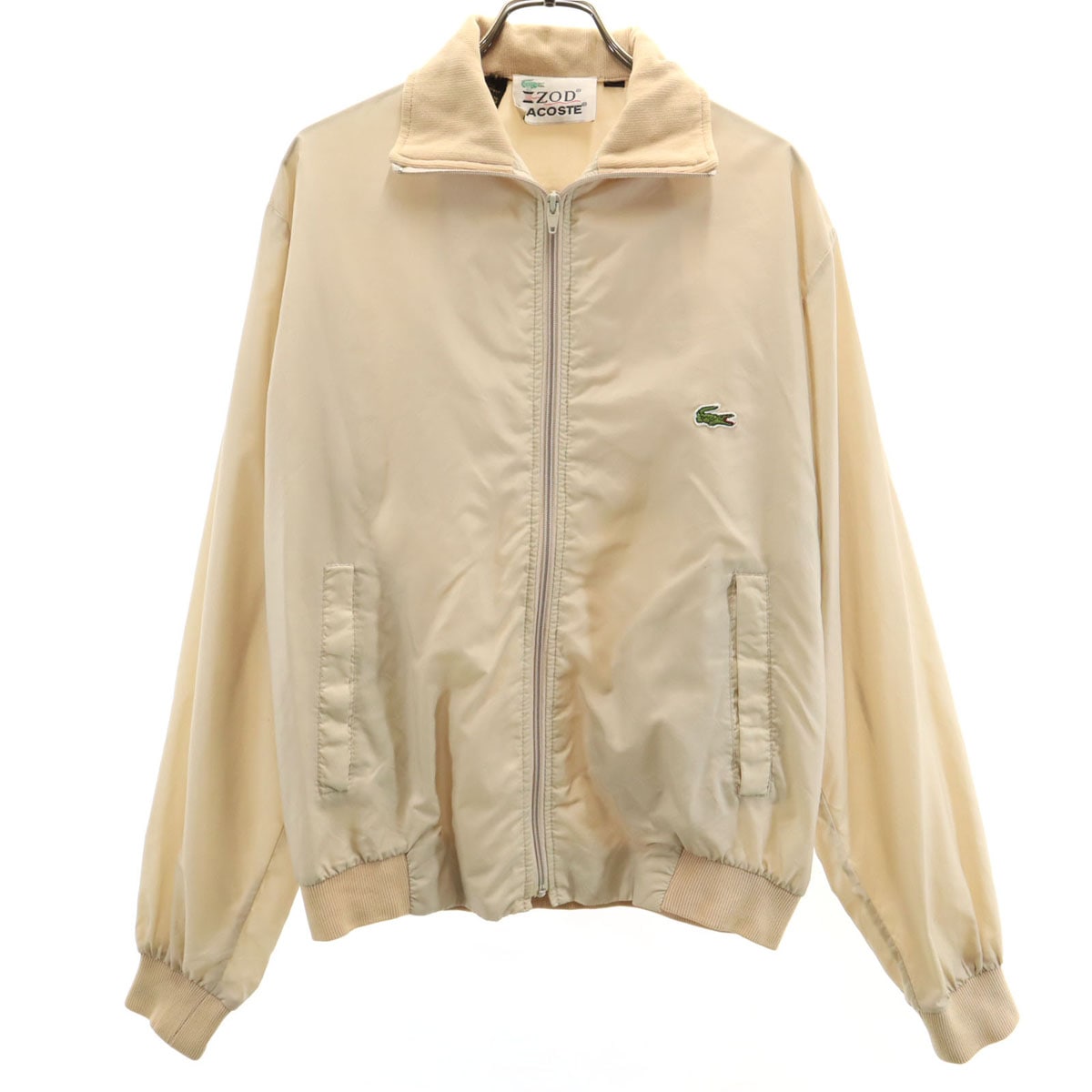 IZOD LACOSTE アイゾッドラコステ 70s ヴィンテージ 糸巻きタグ 長袖 ナイロンジャケット M ベージュ系 メンズ 古着