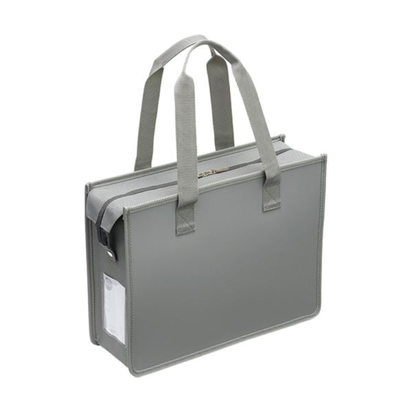 （まとめ）サクラクレパス ノータムオフィストートバッグJ ファスナー付 グレー UNT-A4JC#44 1個(×5セット)