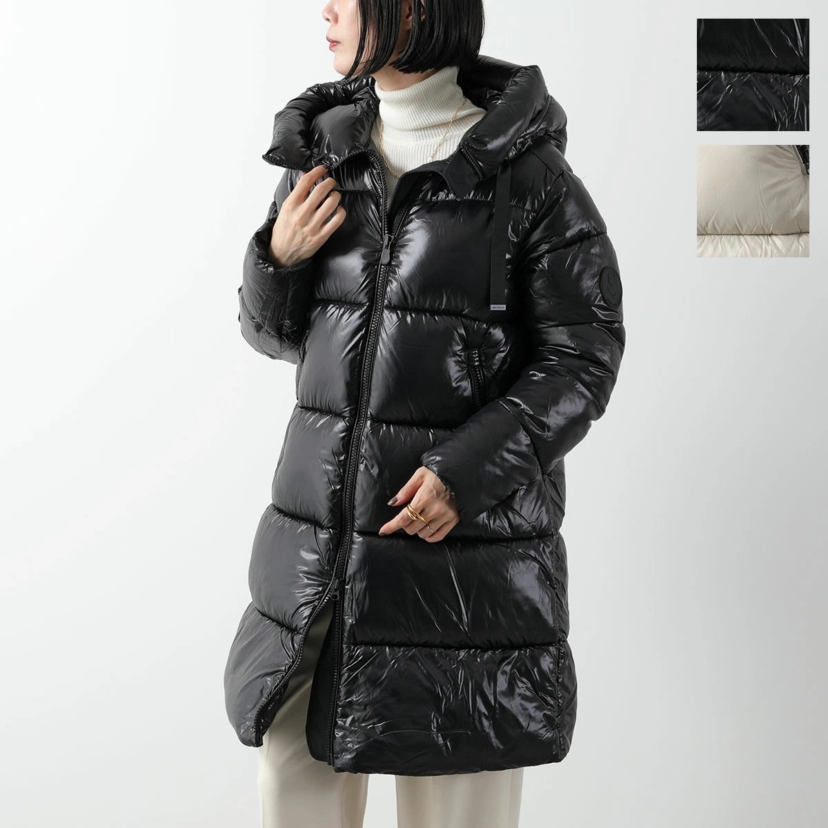 SAVE THE DUCK セイブザダック エコダウン コート ISABEL D45510W LUCK レディース 中綿 フード付 ロゴ カラー2色
