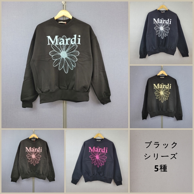 SWEATSHIRT FLOWERMARDI キュートで活動的なTOPS 韓国人気 - BLACK系5種