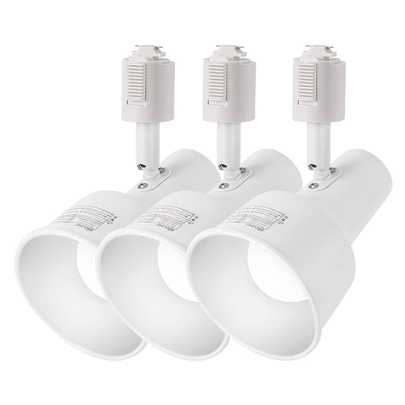 DiCUNO ダクトレール用 スポットライト E26口金 LED電球付き 60W相当 9W 昼白色 5000K ライティングバー用スポットライト レールライト 照明器具 角度調節 ホワイト 3個入