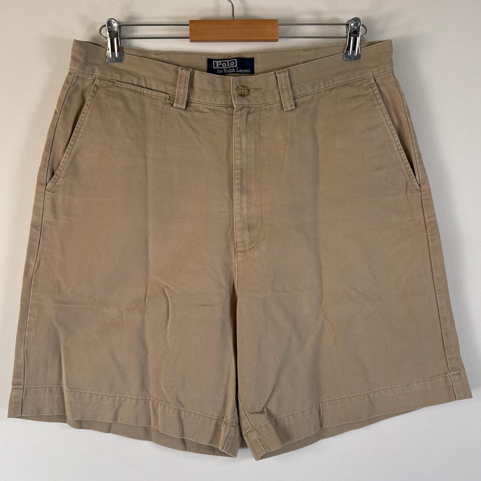 古着 90s/90年代 ポロバイラルフローレン Polo by Ralph Lauren ショートパンツ 半ズボン ポロチノ 短パン ハーフパンツ w34 ベージュ系 メンズ