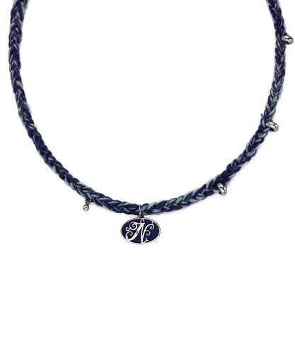 NFF braided charm necklace blue ブレイデッドチャームネックレス ブルー 韓国アクセサリー 正規品 ネックレス