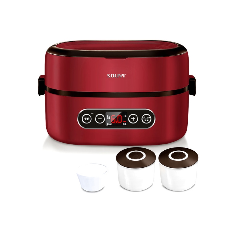 マルチ炊飯器 & ツインスチーマー SY-110-RD コンパクト スチーマー タイマー 炊飯器