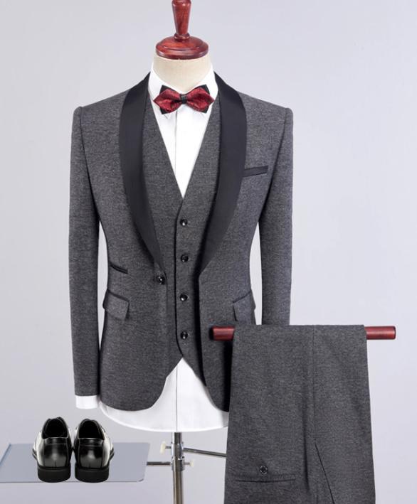 8色 メンズ タキシード3点セット 紳士服 スリーピース スーツ セットアップ やや厚め 春秋冬向け フォマール ジャケット パンツ ジレベスト おしゃれ ビジネス 営業 通 格好良い