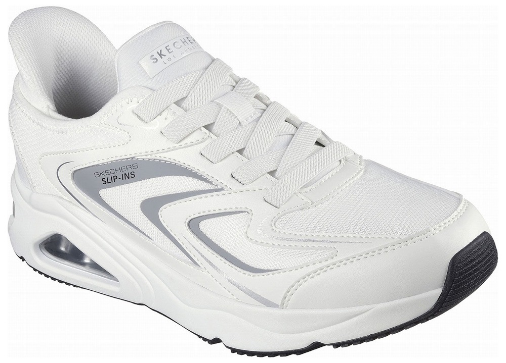 スケッチャーズ SKC-183083-WGY-27.0 メンズ スニーカー TRES-AIR UNO-VISIO スリップインズ カジュアル シューズ（ホワイト・サイズ：27.0cm） SKC183