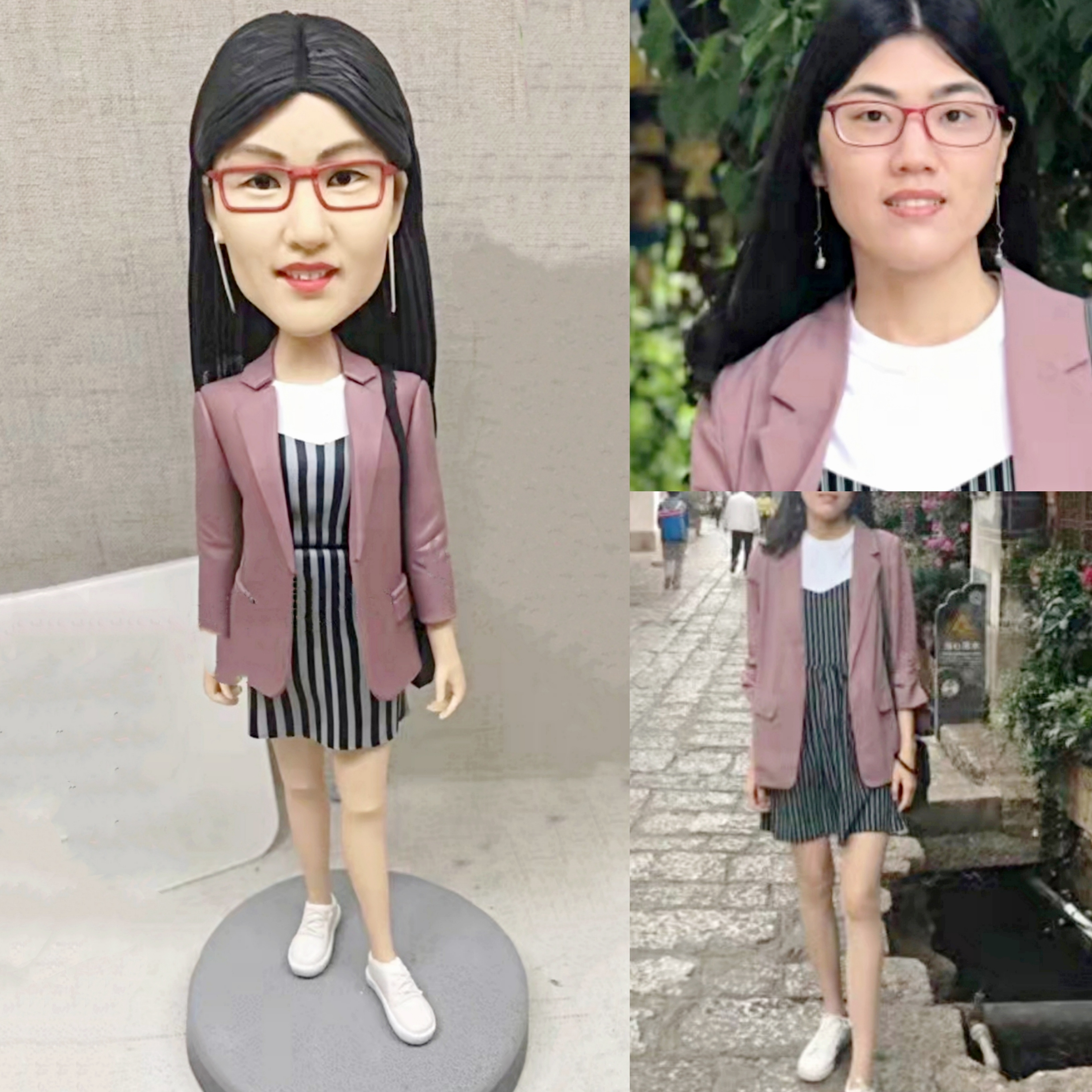 【オーダーメイド】3D肖像画 似顔絵 人形 フィギュア 彼氏 彼女 誕生日 ケーキトッパー 記念日 カップル 友達 プレゼント