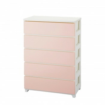 カラースタイルチェスト ワイド5段 CO-ST-W5 ホワイトピンク/WHPI