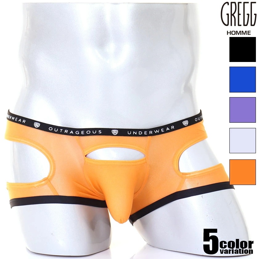 GreggHomme/グレッグオム GAMER BOXER BRIEF 切込み カット モッコリ シースルー 透け ボクサーパンツ　男性下着　メンズ　パンツ