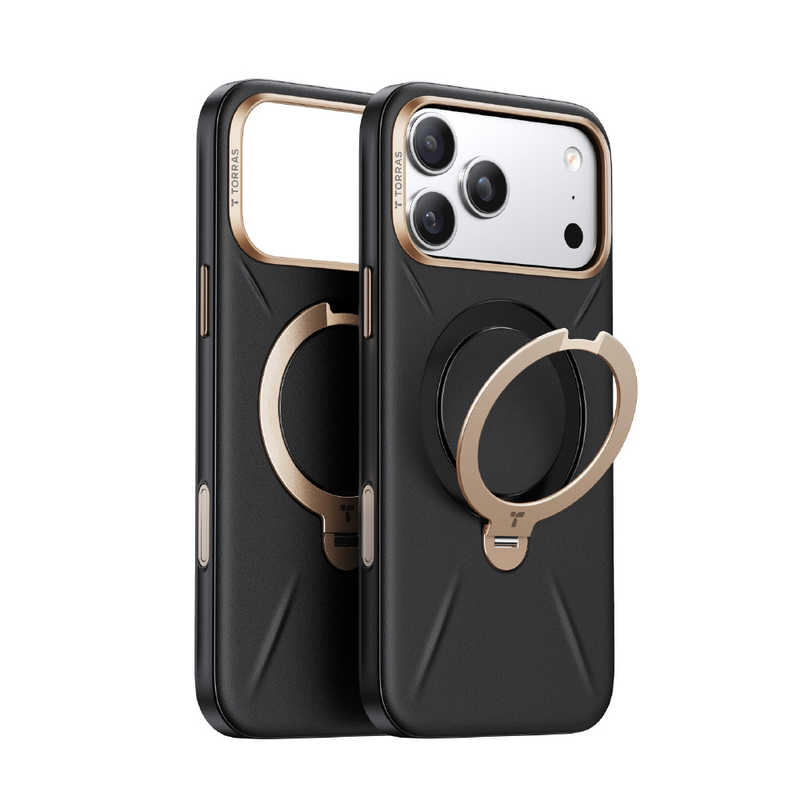 TORRASトラス　Torras - Ostand Q3 レザートーン Case for iPhone 17 Pro Max ブラック　X00FX3079
