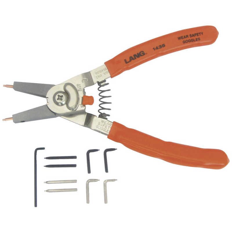 A＆E　ラングツールズスナップリングプライヤー(替爪式軸穴兼用口開き調整機能付) 　1435