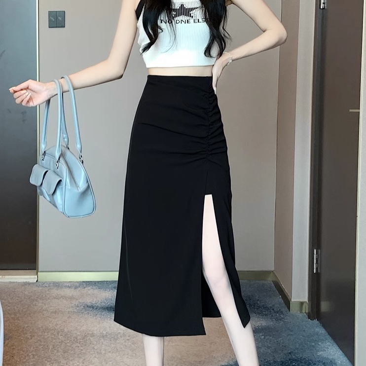 スカート ペンシルスカート ロング ロング丈 ストレート Iライン スリット サイドスリット ハイウエスト かわいい 大人可愛い シンプル 大人 おしゃれ お洒落 アジアン エスニック エキゾチック