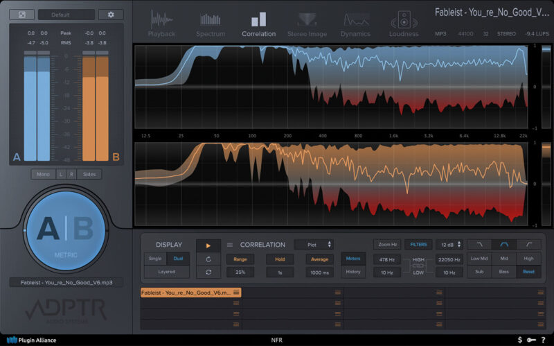 ミックスとマスタリングプラグイン Plugin Alliance ADPTR MetricAB v1.4.0 WiN R2R