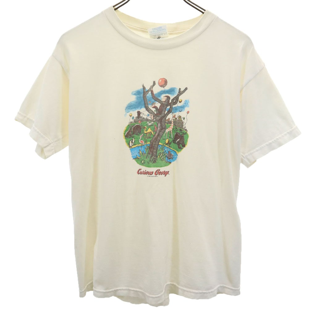 90s おさるのジョージ 半袖 Tシャツ L アイボリー系 オールド メンズ