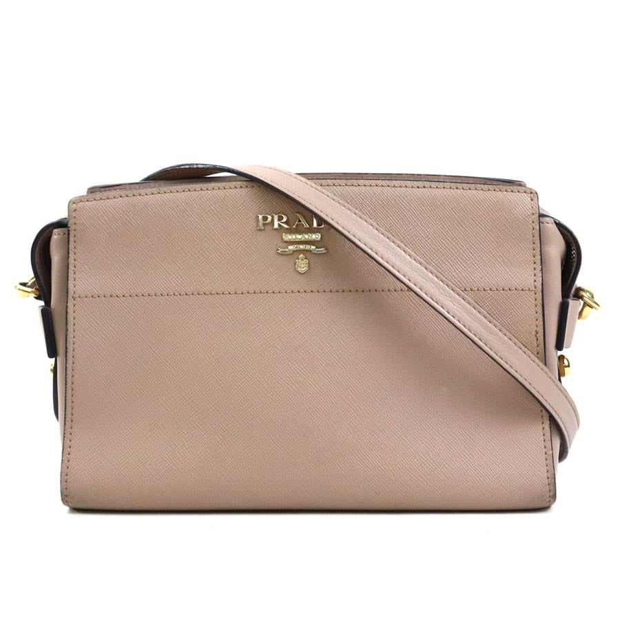 プラダ PRADA ショルダーバッグ レザー ピンクベージュ レディース r10631a
