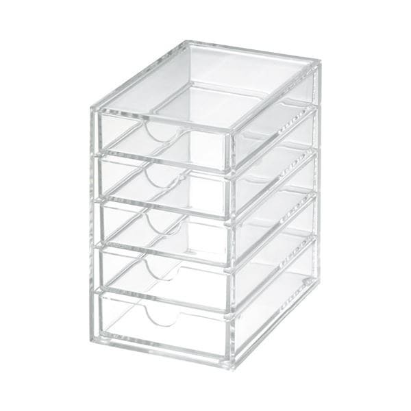 （まとめ）スマイル アクリル収納ケース5段 741165[x5セット]