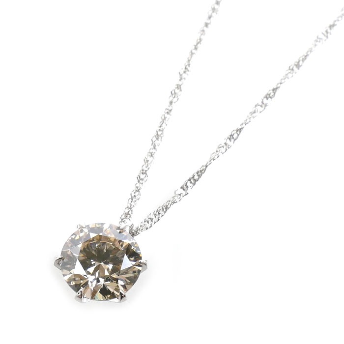 Pt1000/850 ネックレス ダイヤモンド1.222ct 3.3g -50cm 一粒ダイヤ レディース 中古