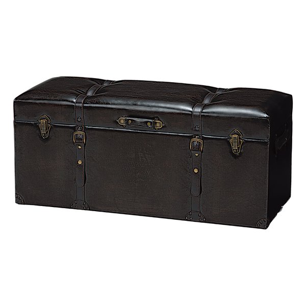 チェスター 収納スツール ダークブラウン・幅102×奥行40×高さ46cm MC-6002DBR